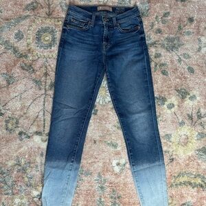7 For All Mankind Dark to Light Blue Skinny Jeans